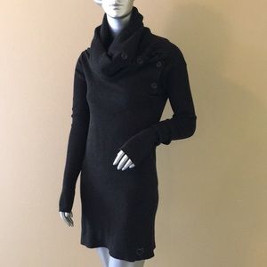 Twin-Set Tunic Sweater Cowel charcoal heather gray